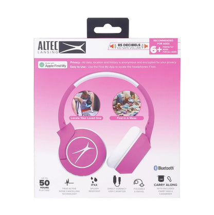 Altec Lansing Kid Safe Pro ANC Headphones Pink/White MZX4515T-PNKWO