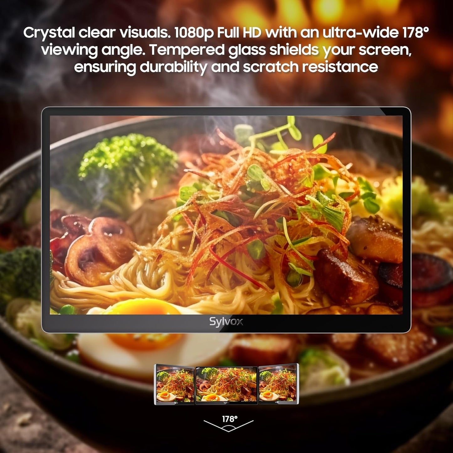 Sylvox KT16KOCNVA 15.6" 1080p LED Under-Cabinet Flip-Down Kitchen TV