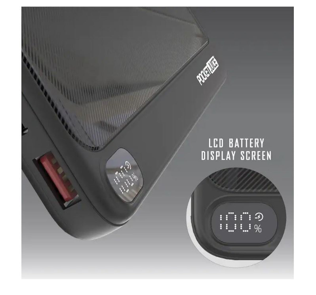 Pocket Juice - Endurance 10K Portable 10000 mah Power Bank and Charger with USB-C and Lightning Cables