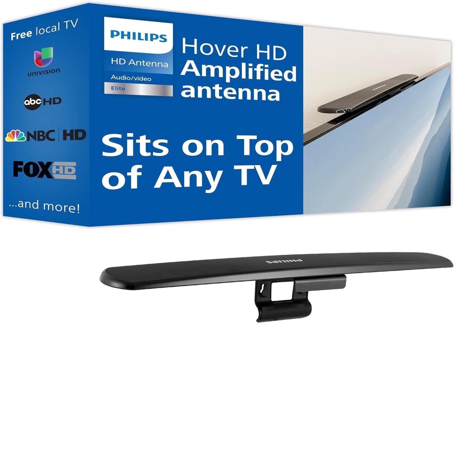 Philips Indoor Amplified HDTV Antenna, Long Range, VHF UHF 1080P 4K, SDV7219N/27