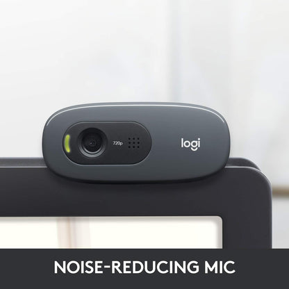 Logitech C270 720p Webcam Plug-and-Play Wide Screen Video Calling - Black