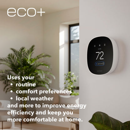 ecobee - Smart Thermostat Essential - Programmable Wi-Fi Thermostat - Works with Siri, Alexa, and Google