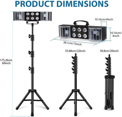 Technical Pro LGT22 DJ 3-in-1 Light Bar with Stand 360-degree Sound Activated LED System, Remote Control, Lightweight and Portable