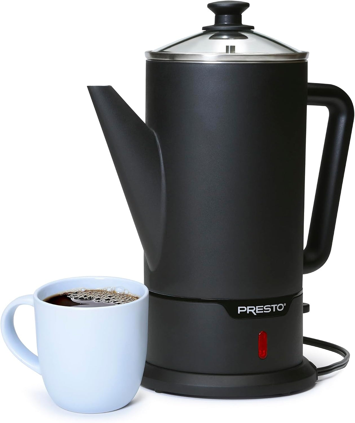 Presto 02815 Black Stainless Steel 12-Cup Cordless Coffee Percolator