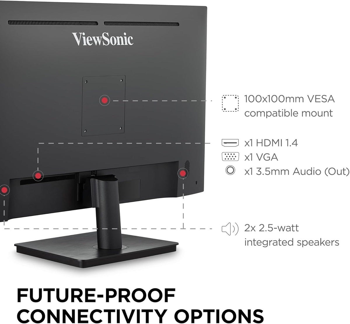 ViewSonic VA3209M 32 Inch 1080p 75Hz 1ms IPS Computer Monitor, Full HD, HDMI, VGA - Black