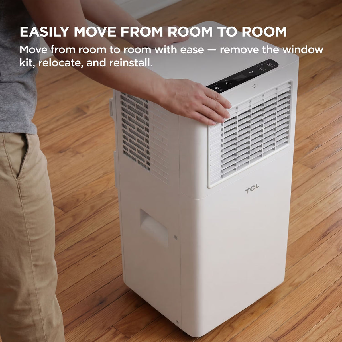 TCL 250 Sq. Ft. 6,000 BTU Smart Portable Air Conditioner 3-in-1 with AC, Fan & Dehumidifier - White T06PC5S