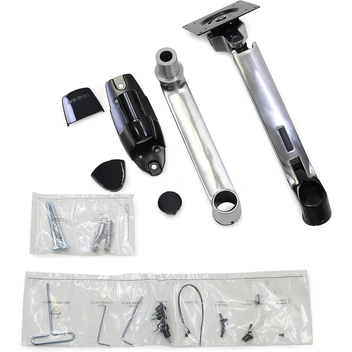 Ergotron LX Wall Mount Monitor Arm Polished Aluminum 45-243-026
