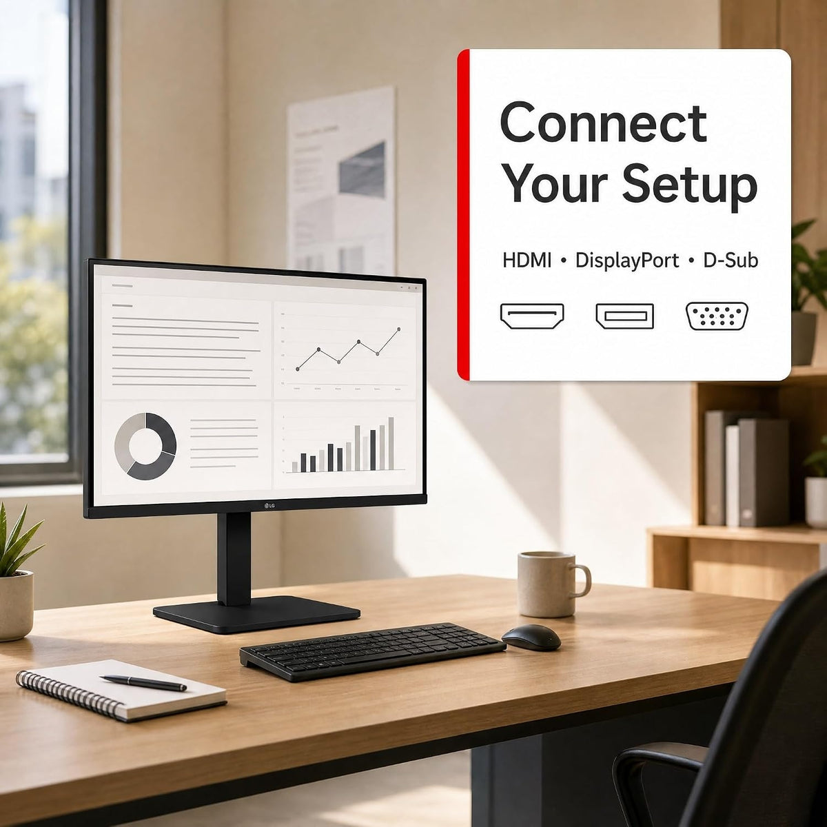 LG 27BA450-B 27" 16:9 5ms Full HD 1920 x 1080 at 100 Hz Monitor HDMI | DisplayPort | VGA