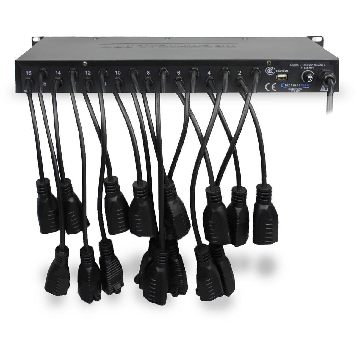 Technical Pro PS20S 20-Outlet Rackmount Power Supply with USB