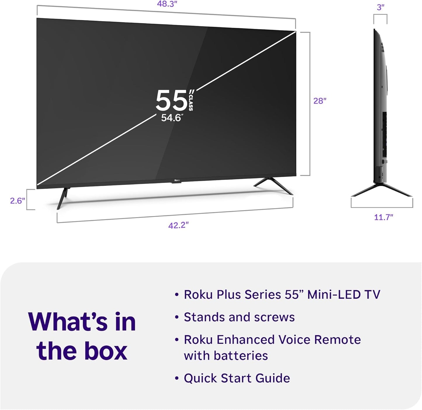 Roku 55" Class Plus Series 4K QLED Mini-LED Smart RokuTV 55R6C7