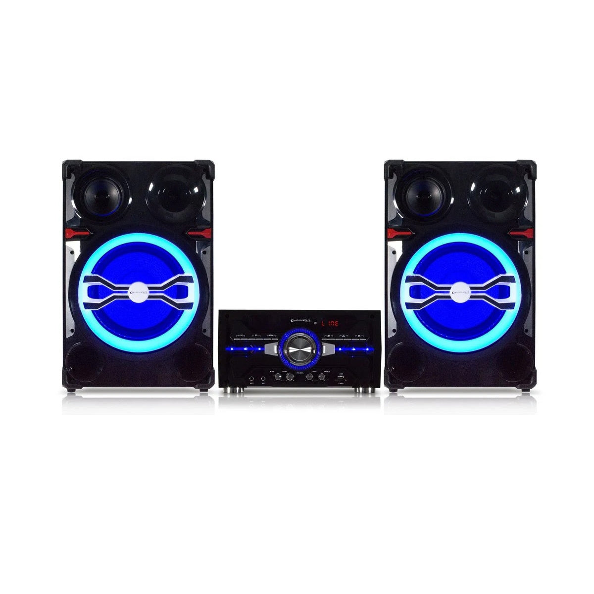 Technical Pro 10" Bluetooth LED Home Entertainment Speaker System with Wireless Microphone