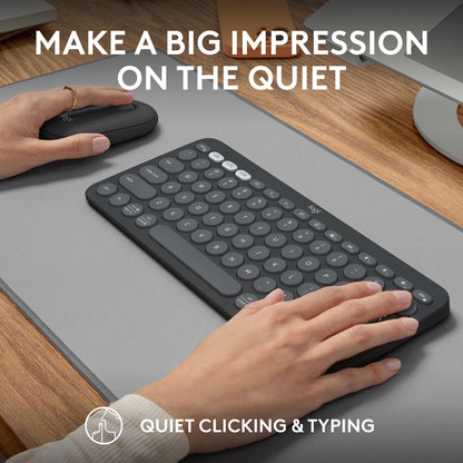 Logitech - Pebble 2 Combo Compact Wireless Scissor Keyboard and Mouse Bundle Graphite 920-012061