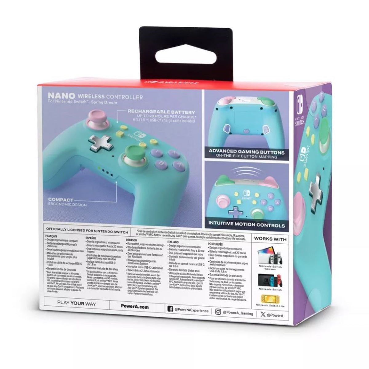 PowerA Nintendo Switch Enhanced Wireless Controller Spring Dream: USB Compatible