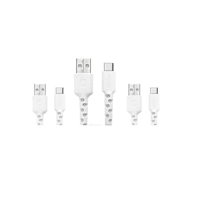 iHome TPE Durastrain USB-C to USB-A Nylon Braid Charging Cable Silicone Wrap 3PK 2IHCC2291W0L2