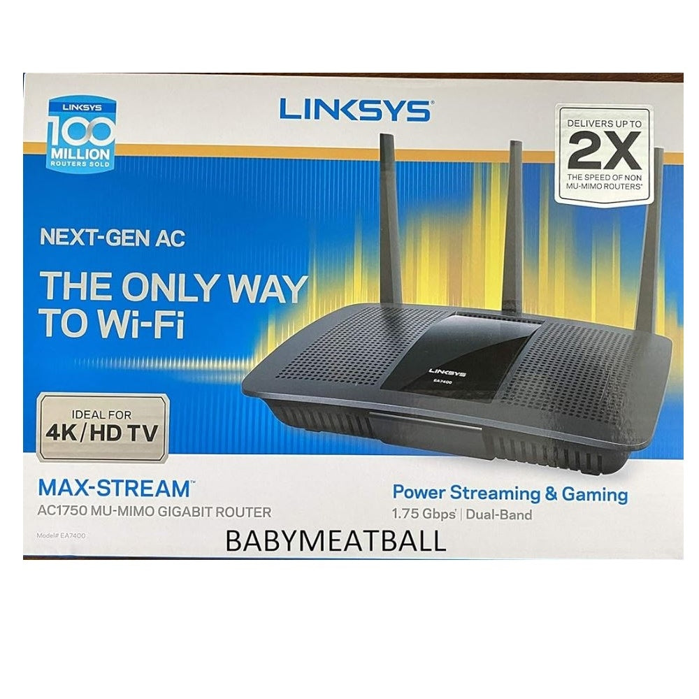 Linksys Max-stream AC1750 Mu-mimo Gigabit Dual-band Smart Wi-fi Router EA7400-4TW