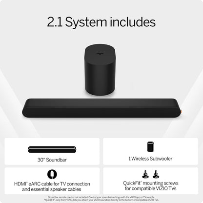 Vizio 2.1 Soundbar & Wireless Subwoofer w/ Dolby Atmos, DTS:X BLK SV210M-0808