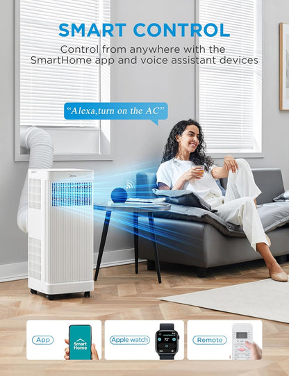 Midea 7,100 BTU DOE Smart Portable Air Conditioner for spaces up to 300 sq. ft. MAP07S1AWT-A