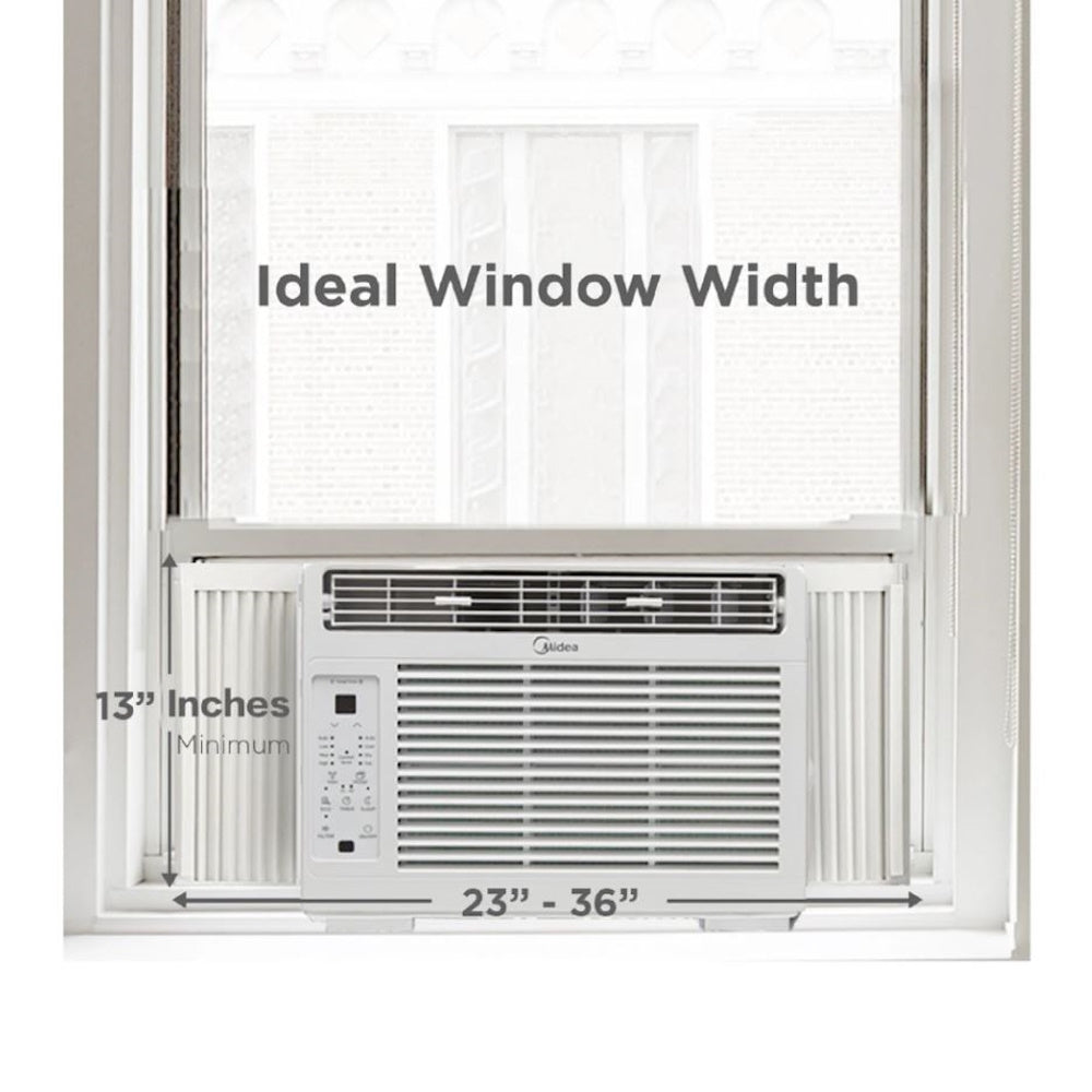 Midea 6,000 BTU 115V Window Air Conditioner w/ Comfort Sense Remote, up to 250 Sq. ft., White, Cooling Modes: Cool, Dehumidify, Ventilate - MAW06R1WWT-T