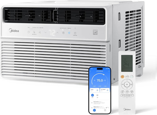 Midea MAW10S1VWT-A 10,000 BTU Smart Inverter Window AC Unit w/ APP, Remote, Cools up to 450 Sq Ft, White