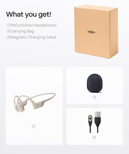 Shokz OpenRun Pro Mini Premium Bone Conduction Open-Ear Sport Headphones Beige S811-MN-BG-US