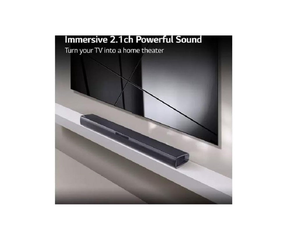 LG SQC1 2.1 Ch 160W Soundbar Bluetooth w/ Wireless Subwoofer - Black
