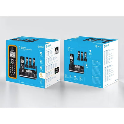 AT&T 4-Handset Cordless Phone with Unsurpassed Range with Bluetooth Connect to Cell and Smart Call Blocker and Answering System DLP73450