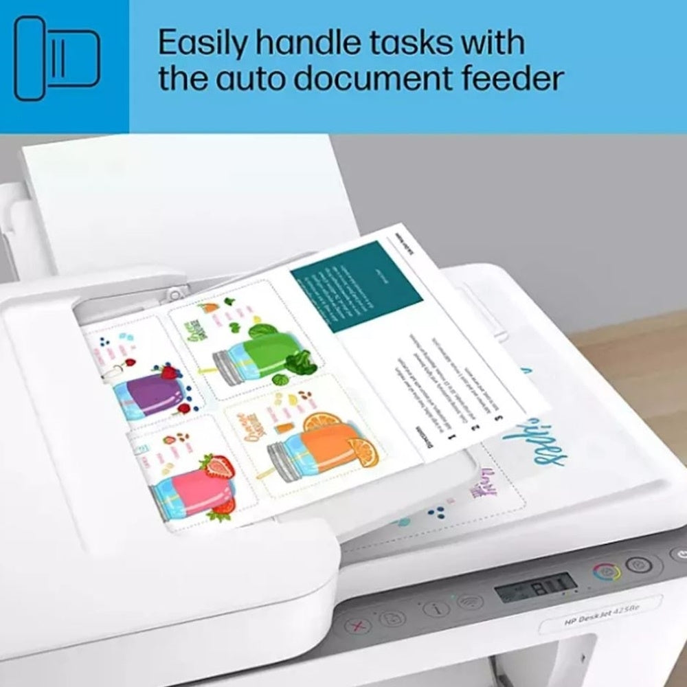 HP DeskJet 4258e All-in-One Printer 4800dpi White, Dual-band Wi-Fi - 60K45A-1H3