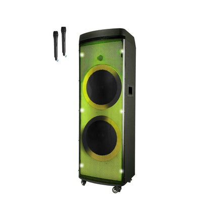 Technical Pro XLIT Rechargeable Double 12" Two Way Bluetooth Loudspeaker with LED Glow Wall