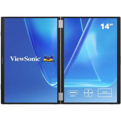 ViewSonic VG1457 14" 1920 x 1200 60 Hz Foldable IPS WUXGA Dual-Screen Portable Monitor