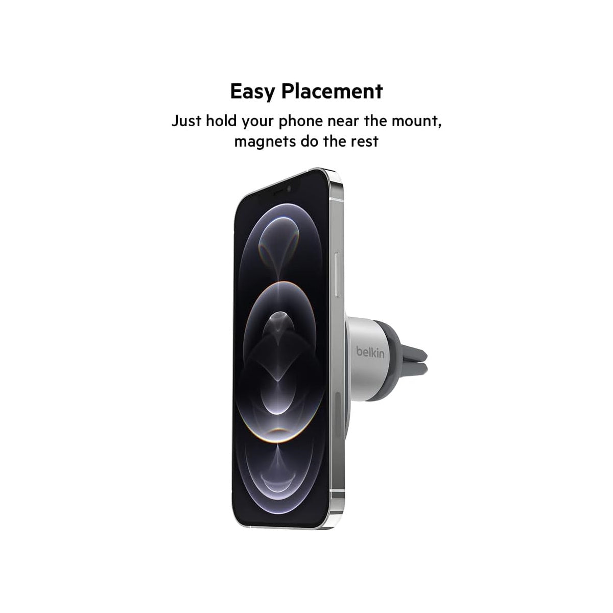 Belkin MagSafe Compatible Car Phone Magnetic Mount, Air Vent Phone Holder for iPhone 14,13,12,11 Series WIC003BTGR