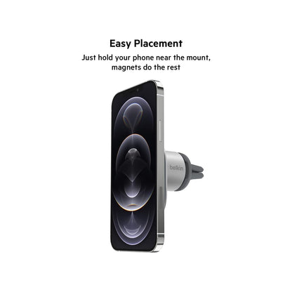 Belkin MagSafe Compatible Car Phone Magnetic Mount, Air Vent Phone Holder for iPhone 14,13,12,11 Series WIC003BTGR