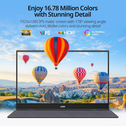 MNN 15.6" FHD 60Hz Portable Monitor USB-C HDMI IPS HDR M156F01