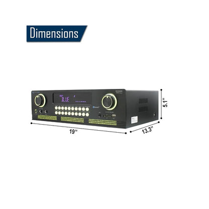 Technical Pro RX506H 2000-Watt Bluetooth Stereo Power Amplifier with AM/FM Radio