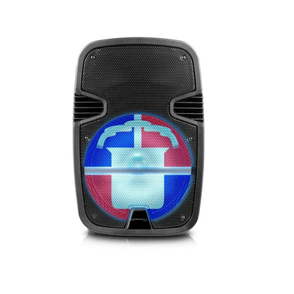 Technical Pro FLAG12MX 12-Inch Rechargeable Bluetooth Party Speaker with Mexican Flag Design