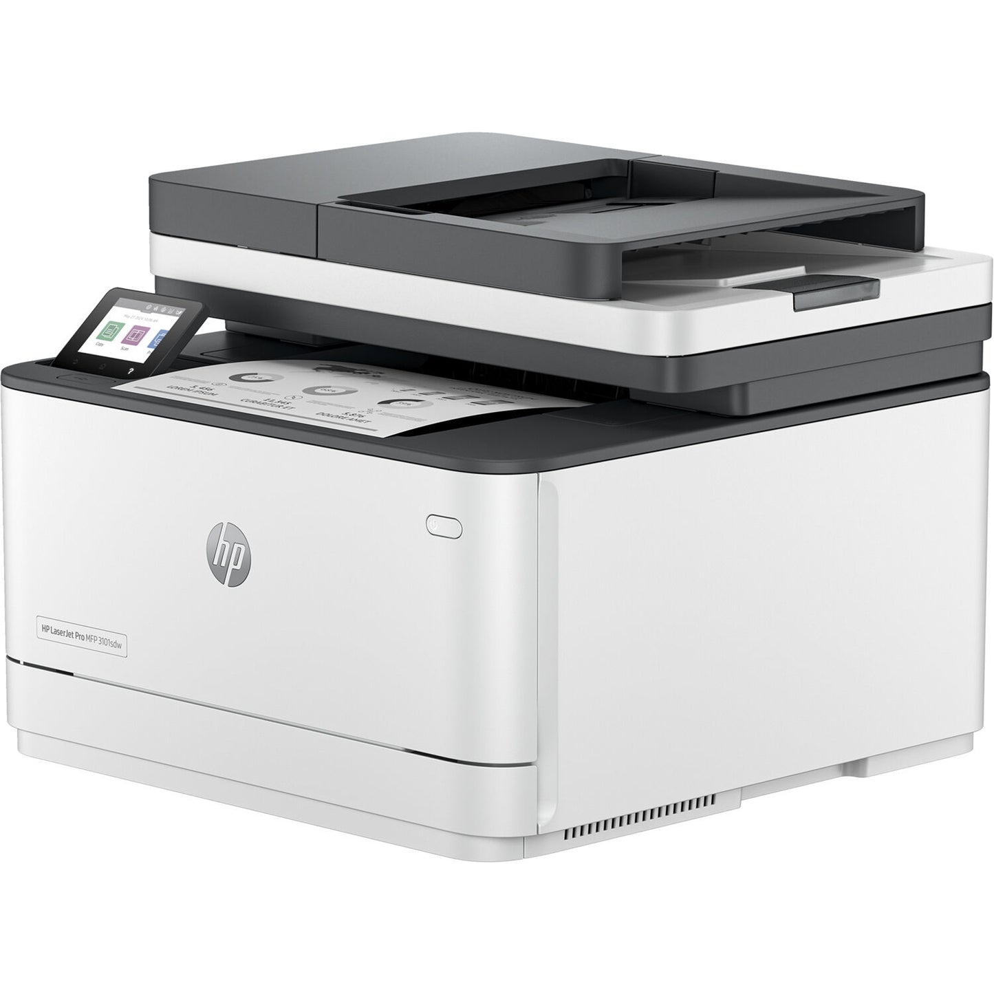 HP - LaserJet Pro MFP 3101sdw Wireless AI-Enabled Black-and-White All-in-One Laser Printer - White