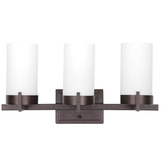 Sunset Lighting Luminette 3-Light Mb Vanity Opal Glass Provincial Bronze F2863-64