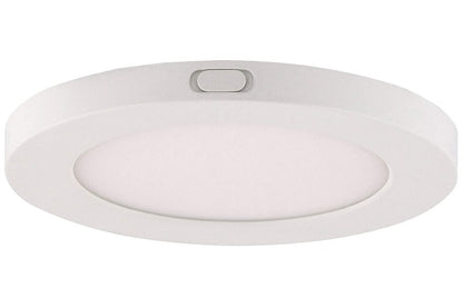 Sunset Lighting F8204-30 LED Surface Mounted Round Panel Light - Frosted PC, Dimmable - White Finish