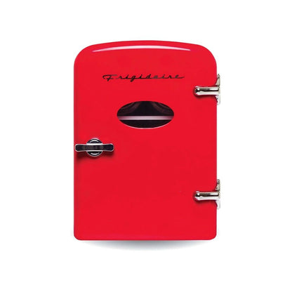 Frigidaire Mini Portable Compact Personal Fridge, 4 Liter Capacity, 6 Cans, Freon-Free & Eco Friendly, Includes Home Plug & 12V Car Charger, Red (Renewed)