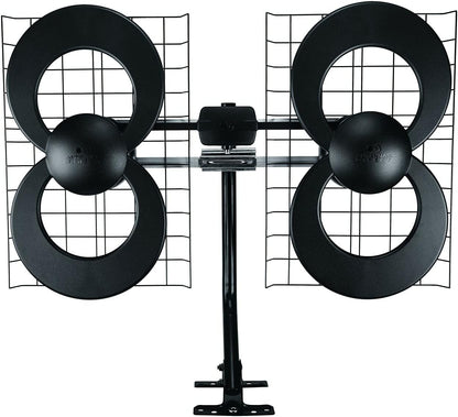 Antennas Direct C4-CJM ClearStream 4 UHF Indoor Outdoor TV Antenna, 70+ Mile Range, 4K 8K UHD w/20-inch Mast, Reflectors