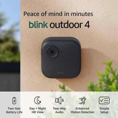 Blink Outdoor 4 1-Camera Wireless 1080p Security System with Up to Two-year Battery Life Black B0B1N5HW22