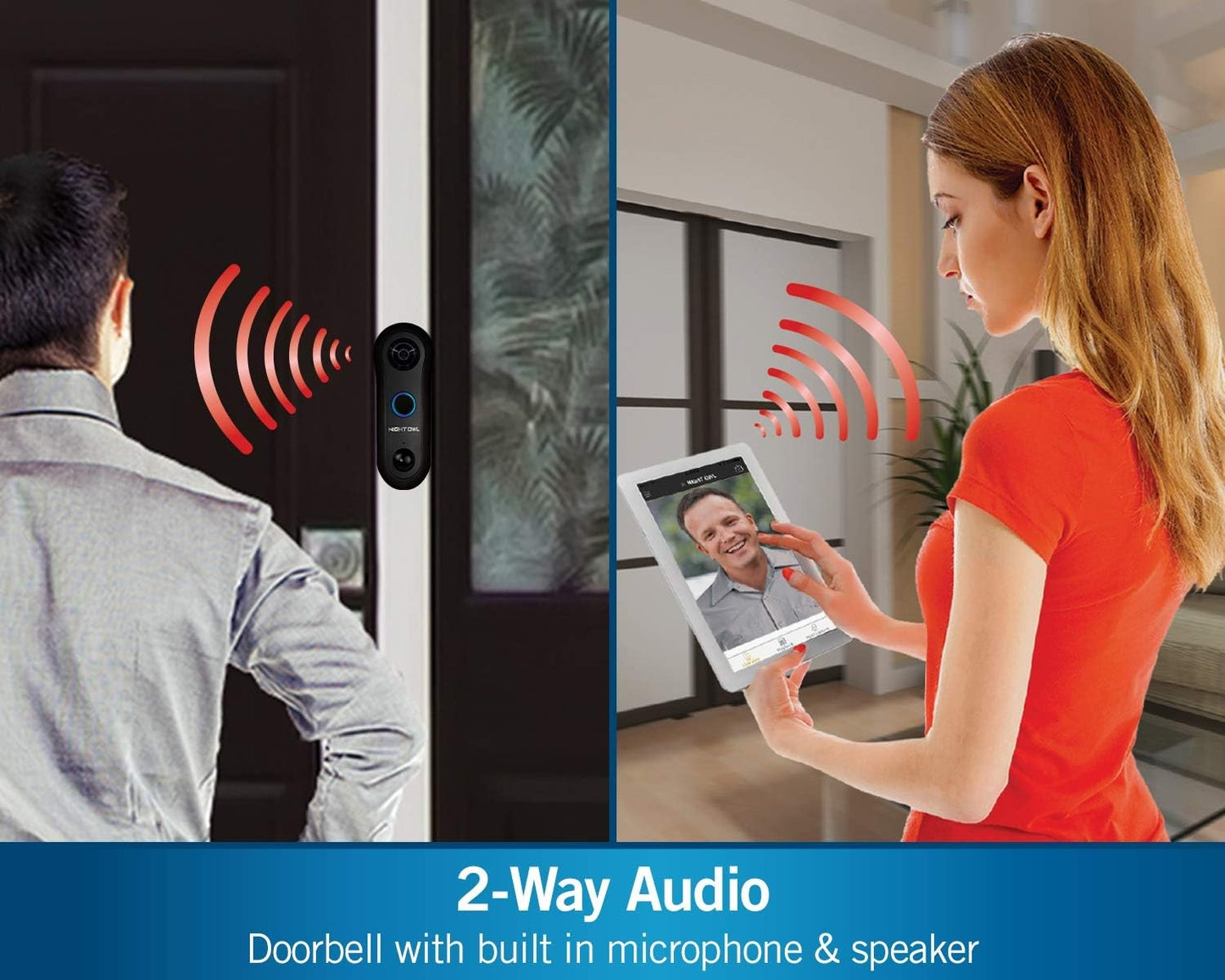 Night Owl Full 1080p HD Smart Video Doorbell with Night Vision, 2-Way Audio, Remote Viewing Mobile App, Real-Time Alerts CL-2WDMC