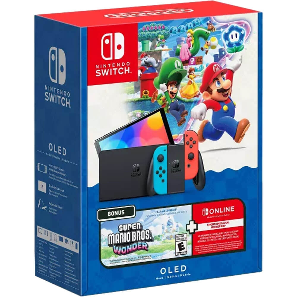 Super Mario Bros. OLED Model Wonder Bundle - Nintendo Switch 121618 (No Game card)