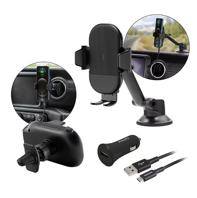 Philips 3-in-1 Car Charging Kit - Black DLP6543CC/37-T1