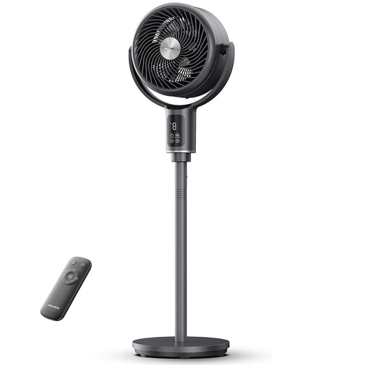 PELONIS AeroFan Pedestal Air Circulator for Bedroom - Oscillating Standing Fan with Remote Control, LED Display, 9 Speeds, 20dB PSFAS07D5ALG