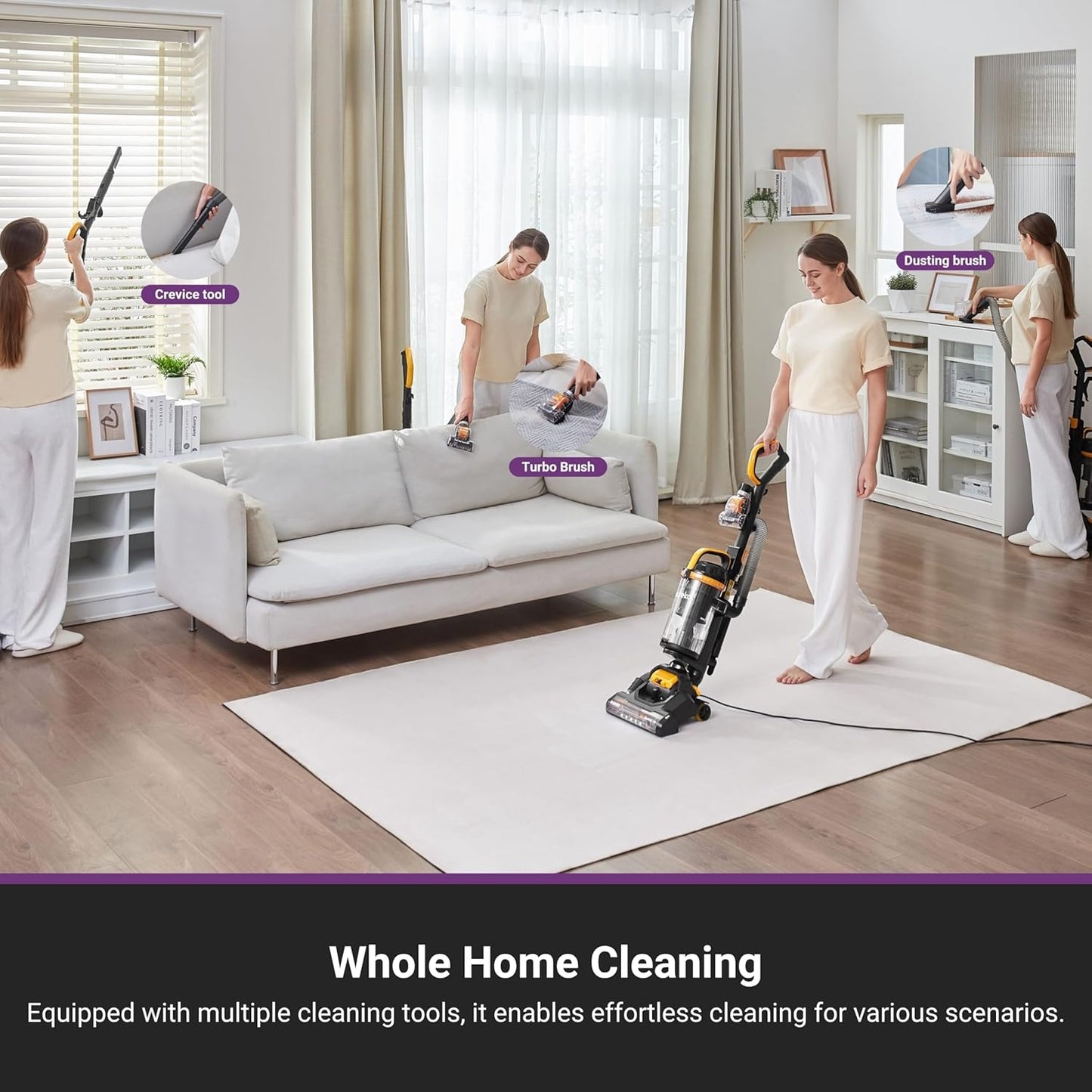 Eureka MaxSwivel Pro NEU350 – Upright Vacuum with Pet Tool & Wide Swivel, Yellow