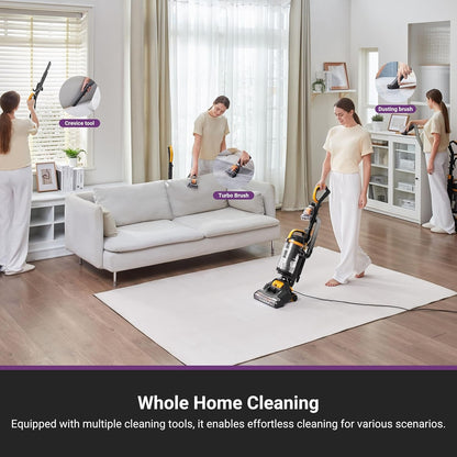 Eureka MaxSwivel Pro NEU350 – Upright Vacuum with Pet Tool & Wide Swivel, Yellow