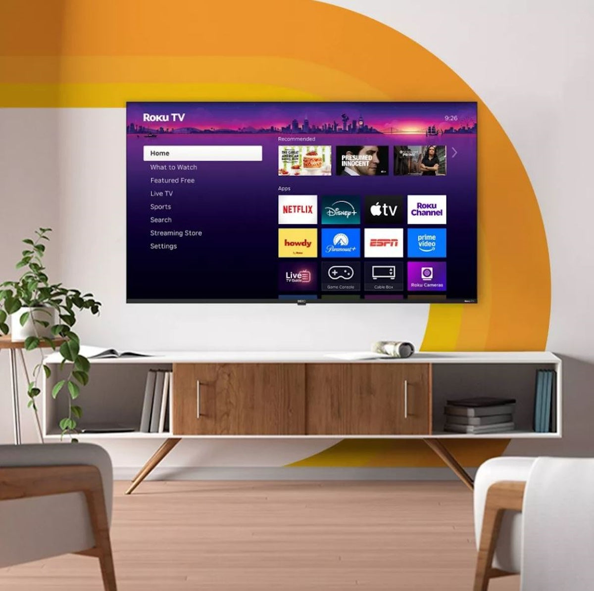 Hiro 65" 4K HDR Smart TV Flat Screen LED Television with Roku TV and Dolby Audio Streaming H65C4C4