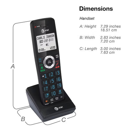 AT&T 4-Handset Cordless Phone with Unsurpassed Range with Bluetooth Connect to Cell and Smart Call Blocker and Answering System DLP73450