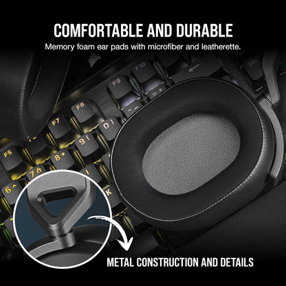 CORSAIR - HS65 SURROUND Wired Gaming Headset for PC, PS5, and PS4 - Black CA-9011270