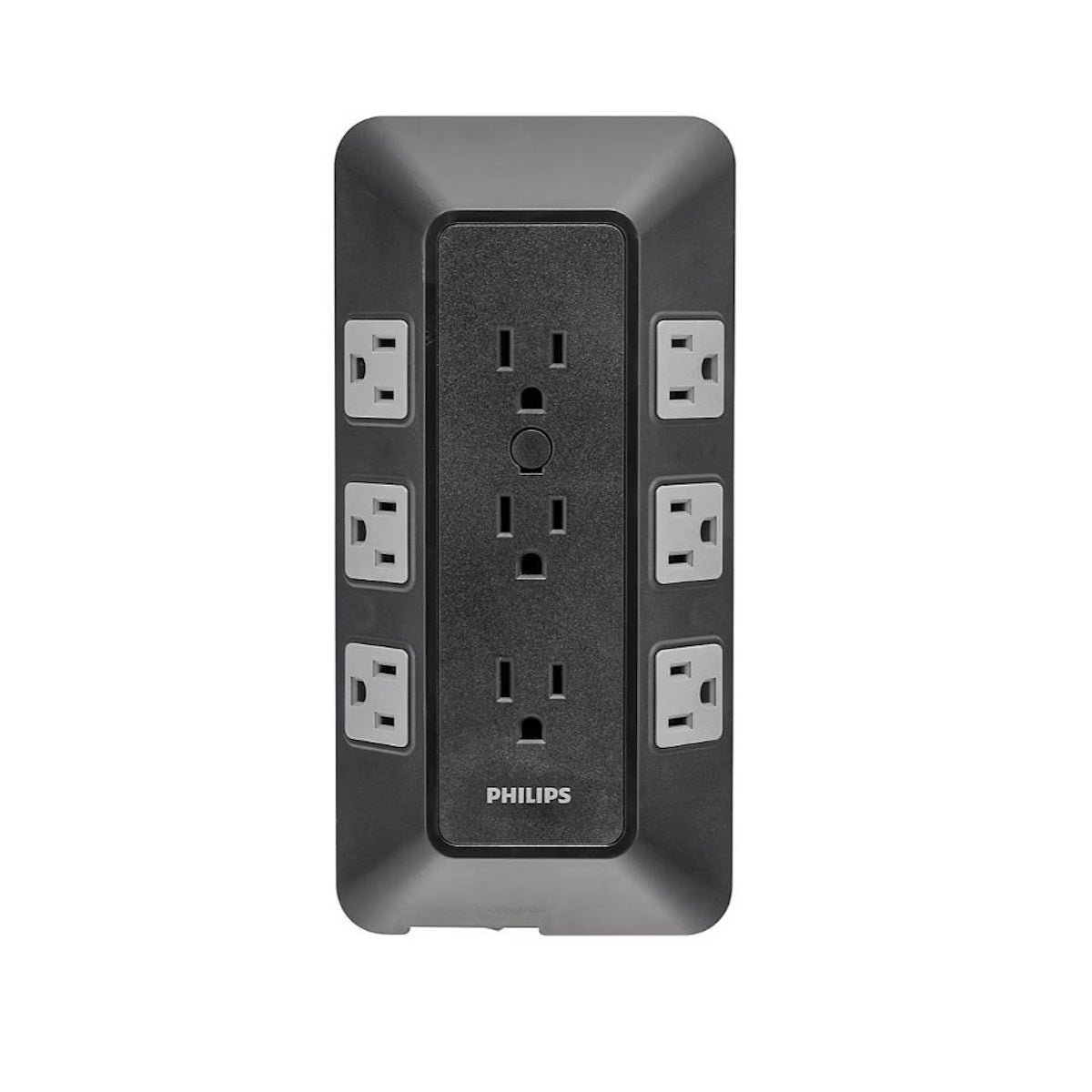 Philips 17-Outlet Surge Tap/Protector Combo Pack Black/Gray SPP9853B/37-T1-DI1
